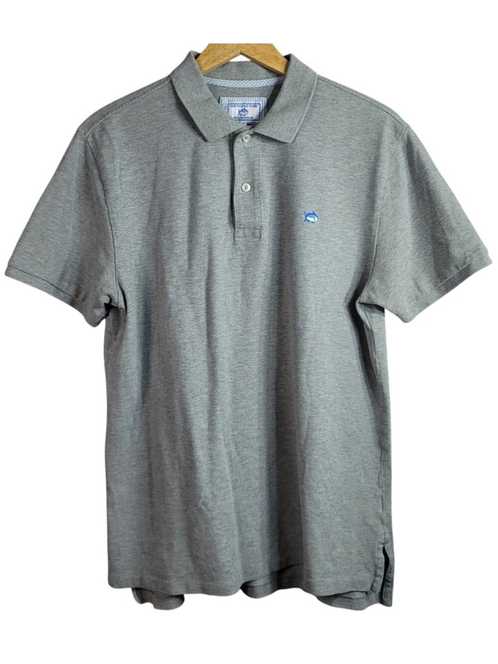 Southern Tide Mens Polo Golf Shirt Gray Medium Skipjack Classic Fit Short Sleeve